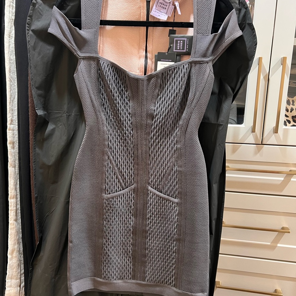 Herve Leger Gray Dress